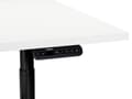 Miniatyrbilde 5 av 8: Elektrisk justerbart skrivebord Hvit bordplate Svart stålramme 180 x 80 cm Sitt- og ståbord Runde føtter Moderne design