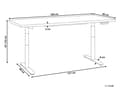 Miniatyrbilde 3 av 8: Elektrisk justerbart skrivebord Mørk tre bordplate Svart stålramme 180 x 80 cm Sitt- og ståbord Runde føtter Moderne design