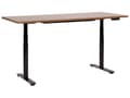 Miniatyrbilde 1 av 8: Elektrisk justerbart skrivebord Mørk tre bordplate Svart stålramme 180 x 80 cm Sitt- og ståbord Runde føtter Moderne design