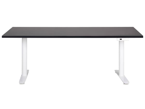 Työpöytä musta/valkoinen 180 x 80 cm lastulevy teräs runko sähkösäädettävä muistitoiminto moderni tyyli