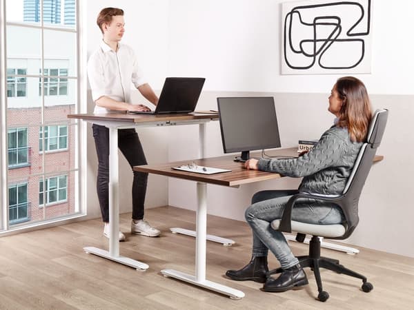 Hæve Sænkebord Hvid Træ 120 x 70 cm Ergonomisk Kontorbord Manuel Skrivebord til Hjemmekontor Værelse Moderne Computerbord med Håndsving
