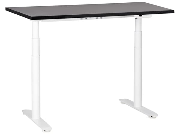 Hæve Sænkebord Elektrisk Hvid Sort 120 x 70 cm Ergonomisk Kontorbord El Skrivebord til Hjemmekontor Værelse Moderne Computerbord med Håndsving