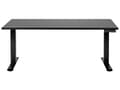 Miniatyrbild 4 av 8: Elektriskt justerbart skrivbord Svart bordsskiva Svart stålram 160 x 72 cm Sitt och stå Fyrkantiga fötter Modern design