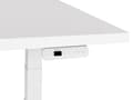 Miniatyrbild 5 av 8: Elektriskt justerbart skrivbord Vit bordsskiva Vit stålram 180 x 80 cm Sitt och stå Fyrkantiga fötter Modern design