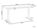 Miniatyrbild 3 av 8: Elektriskt justerbart skrivbord Grå bordsskiva Svart stålram 160 x 72 cm Sitt och stå Fyrkantiga fötter Modern design