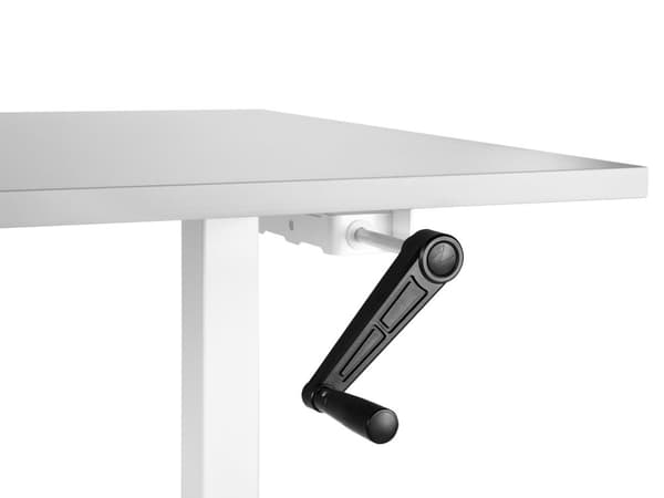 Manuellt justerbart skrivbord Grå bordsskiva Vit stålram 160 x 72 cm Sitt och stå Fyrkantiga fötter Modern design Kontor