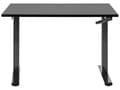 Miniatyrbild 4 av 7: Manuellt justerbart skrivbord Svart bordsskiva Svart stålram 120 x 72 cm Sitt och stå Fyrkantiga fötter Modern design Kontor