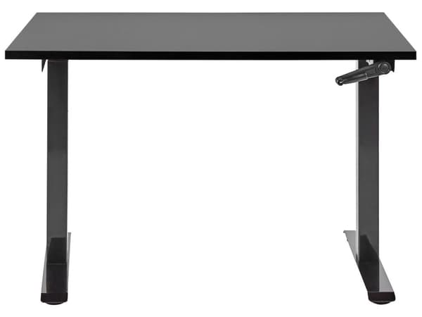 Manuellt justerbart skrivbord Svart bordsskiva Svart stålram 120 x 72 cm Sitt och stå Fyrkantiga fötter Modern design Kontor