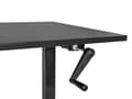 Miniatyrbild 5 av 7: Manuellt justerbart skrivbord Svart bordsskiva Svart stålram 120 x 72 cm Sitt och stå Fyrkantiga fötter Modern design Kontor