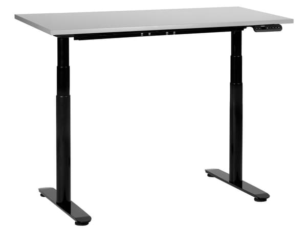 Hæve Sænkebord Elektrisk Sort Grå 120 x 70 cm Ergonomisk Kontorbord El Skrivebord til Hjemmekontor Værelse Moderne Computerbord med Håndsving