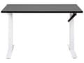 Miniatyrbillede 4 af 7: Hæve Sænkebord Hvidt Træ og Stål Stel 130 x 72 cm Lille Ergonomisk Justerbar Manuel Skrivebord til Hjemmet Kontor Værelse Moderne Design