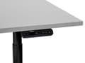 Miniatyrbild 4 av 7: Elektriskt justerbart skrivbord Grå bordsskiva Svart stålram 160 x 72 cm Sitt- och ståbord Runda fötter Modern design