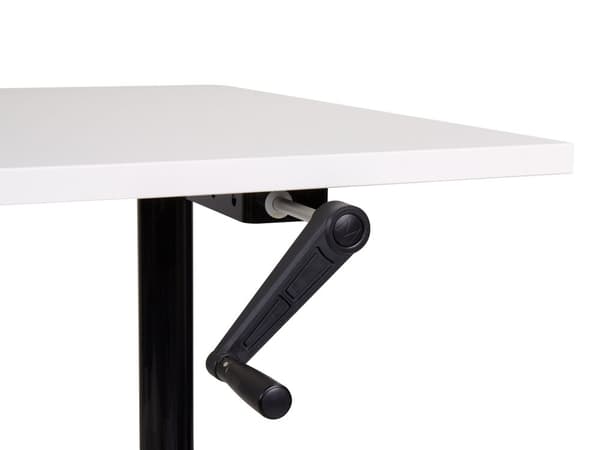 Manuellt justerbart skrivbord Vit bordsskiva Svart stålram 120 x 72 cm Sitt och stå Runda fötter Modern design Kontor
