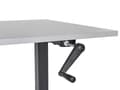 Miniatyrbild 5 av 7: Manuellt justerbart skrivbord Grå bordsskiva Svart stålram 160 x 72 cm Sitt och stå Fyrkantiga fötter Modern design Kontor
