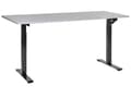 Miniatyrbild 1 av 7: Manuellt justerbart skrivbord Grå bordsskiva Svart stålram 160 x 72 cm Sitt och stå Fyrkantiga fötter Modern design Kontor