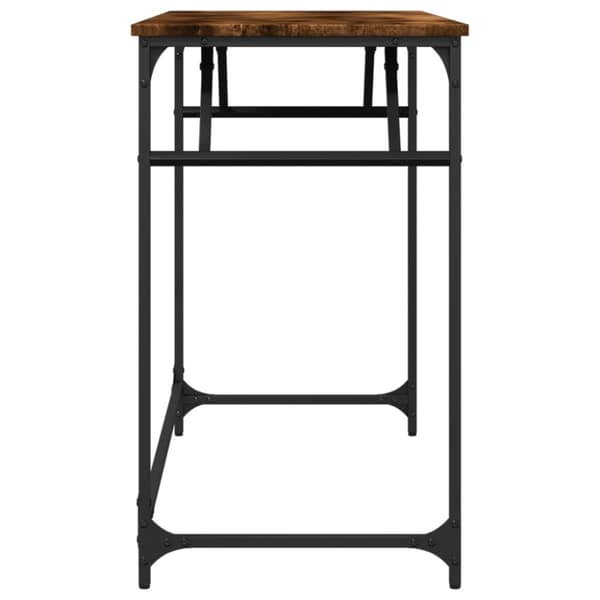 skrivebord 100x45x76 cm konstrueret træ og stål røget eg