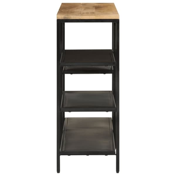 konsolbord 110x30x75 cm massivt ru mangotræ og jern