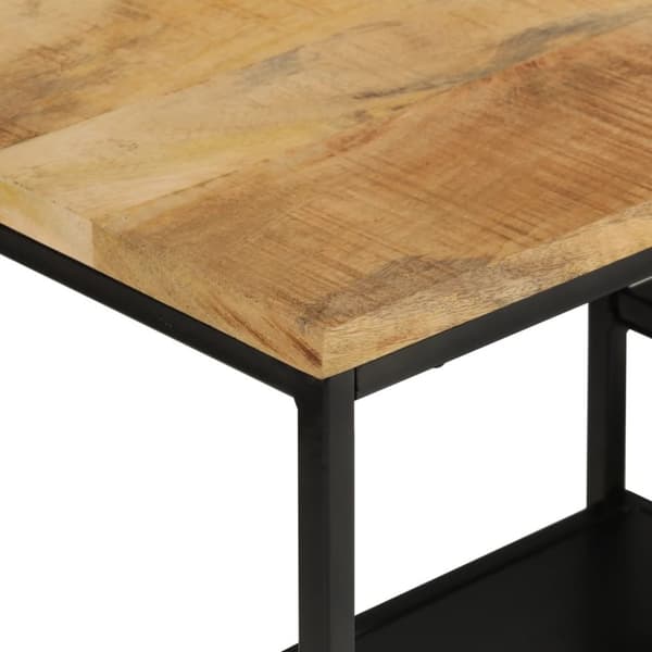 konsolbord 110x30x75 cm massivt ru mangotræ og jern