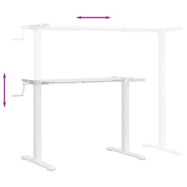 stel til stå-skrivebord (94-135)x60x(70-114) cm stål hvid