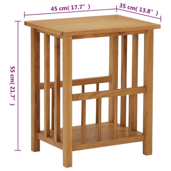 magasinstativ 45x35x55 cm massivt egetræ