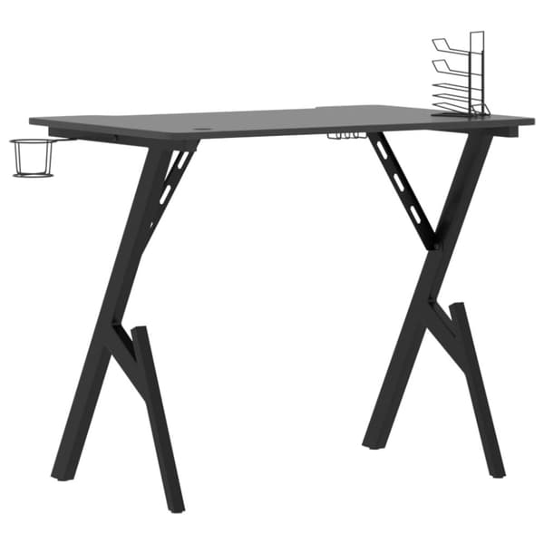 gamerbord 90x60x75 cm Y-formede ben sort