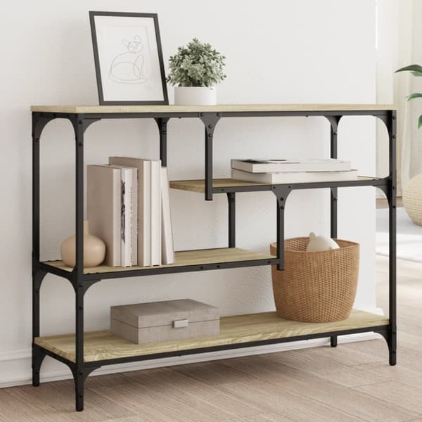konsolbord 100x30x75 cm konstrueret træ sonoma-eg