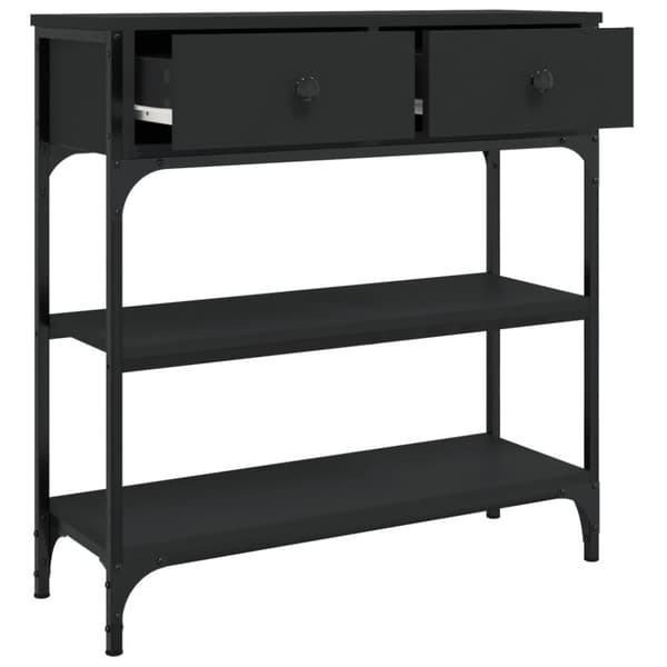 konsolbord 72,5x25x75 cm konstrueret træ sort