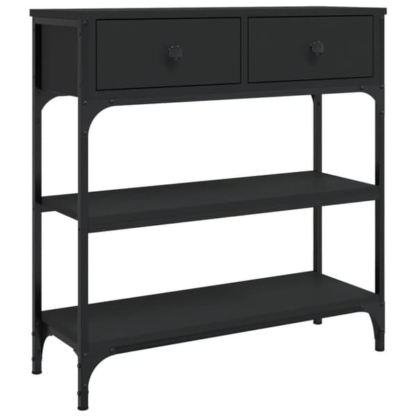 konsolbord 72,5x25x75 cm konstrueret træ sort