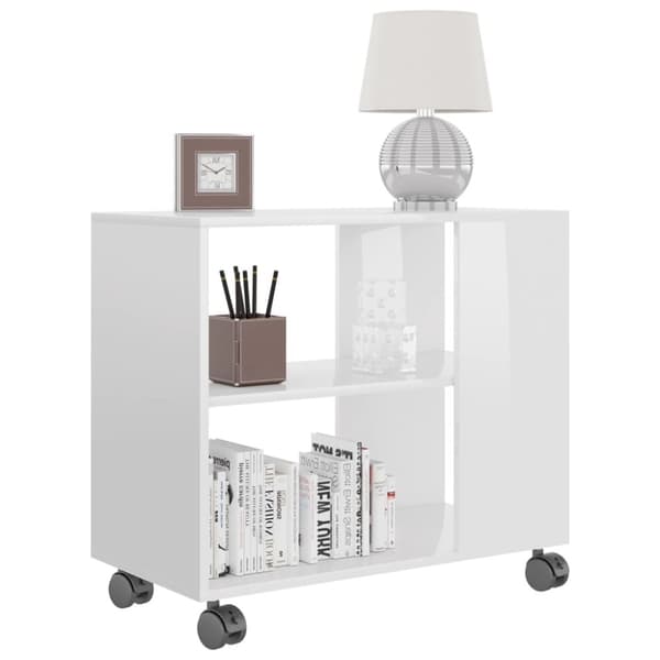 sidebord 70x35x55 cm konstrueret træ hvid højglans