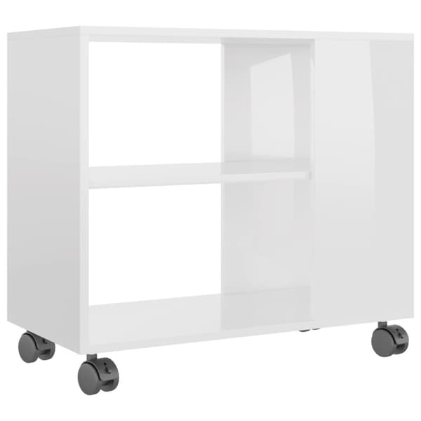 sidebord 70x35x55 cm konstrueret træ hvid højglans