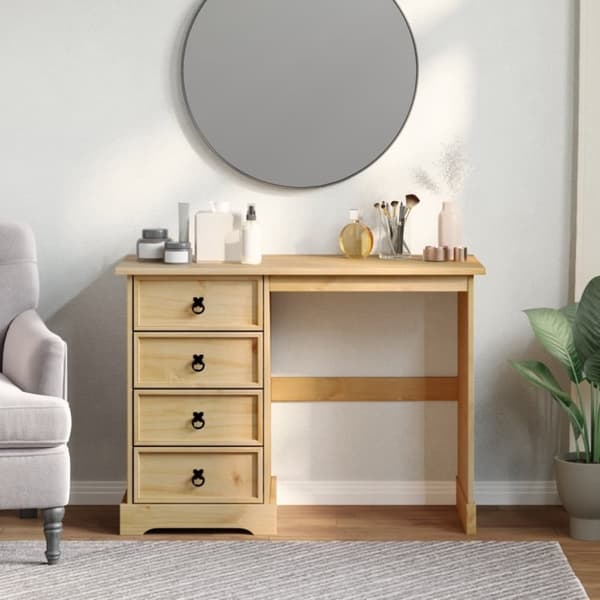 vidaXL Sminkebord Corona 104x47x75 cm heltre furu