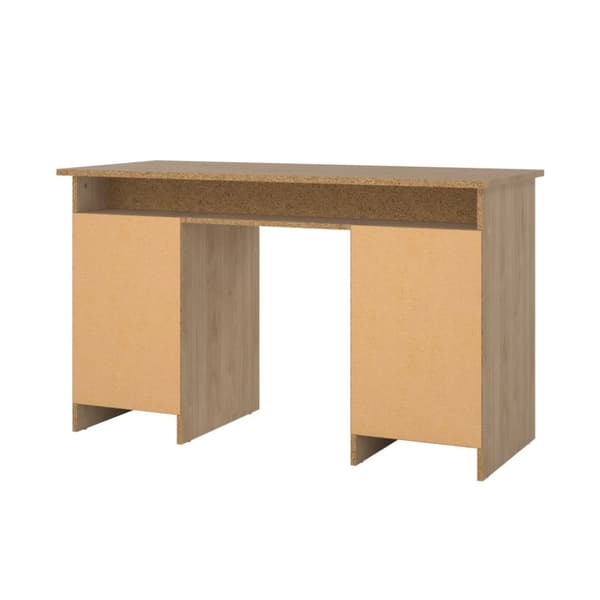 FunctionPlus skrivebord med lås 1 låge 3 skuffer valnød dekor.