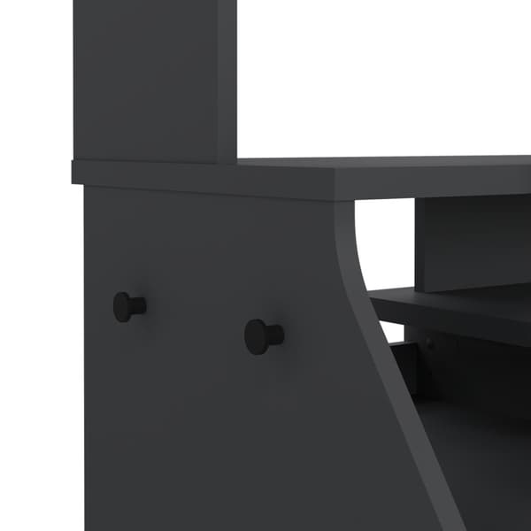 FunctionPlus skrivebord med reol hylder 1 låge 1 skuffe grå mat.