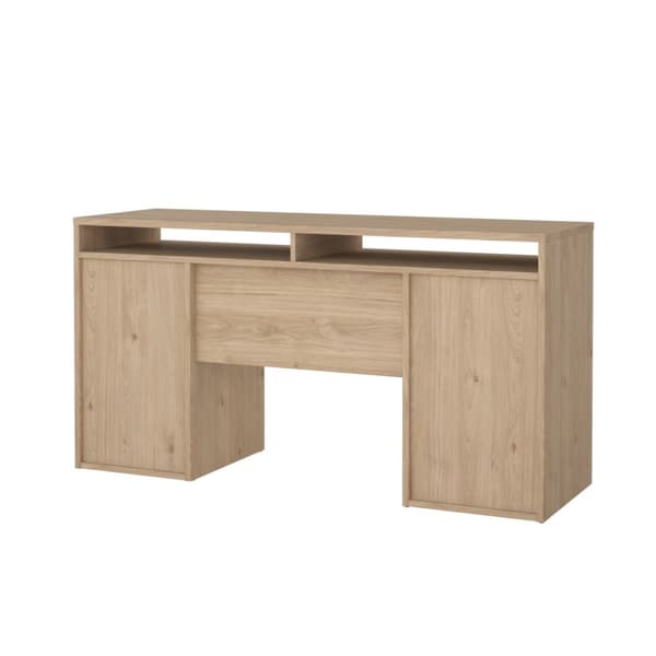 FunctionPlus skrivebord 2 dører 2 skuffer valnøtt dekor.