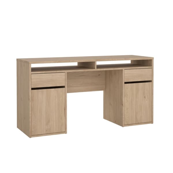 FunctionPlus skrivebord 2 dører 2 skuffer valnøtt dekor.