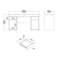 Miniatyrbilde 8 av 10: FunctionPlus skrivebord 2 dører 2 skuffer valnøtt dekor.