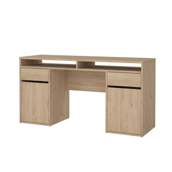 FunctionPlus skrivebord 2 dører 2 skuffer valnøtt dekor.