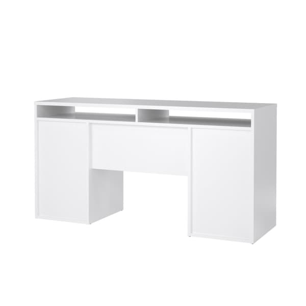 FunctionPlus skrivebord 2 dører 2 skuffer hvit høyglans.