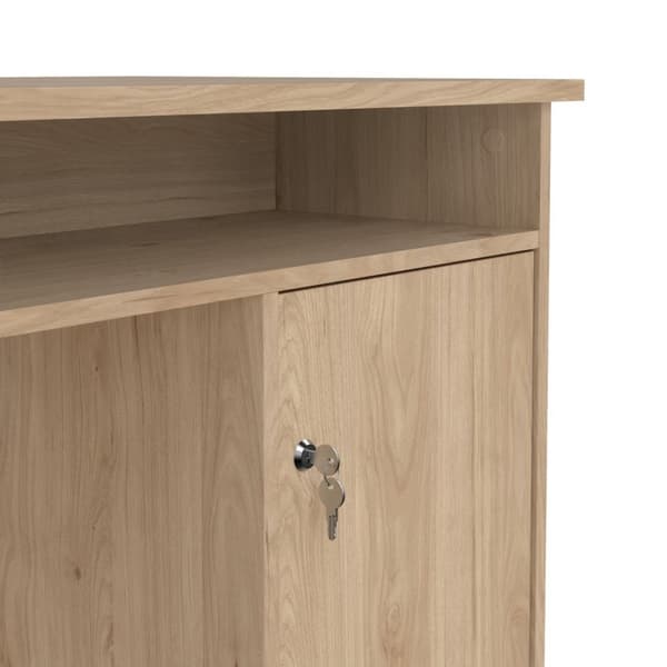 FunctionPlus skrivebord med lås 1 dør 3 skuffer valnøtt dekor.