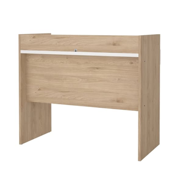 FunctionPlus skrivebord 2 skuffer valnøtt dekor hvit.