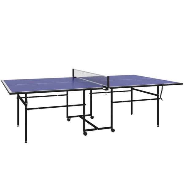Rootz Bordtennis - Vattentät - Vikbar - 3 bollar - 2 racketar - Metallram - MDF - Stål - Blå - 274x152,5x76 Cm