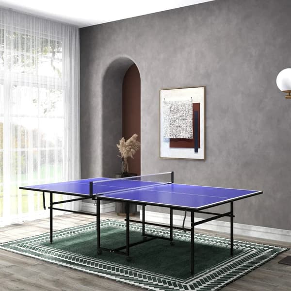 Rootz Bordtennis - Vattentät - Vikbar - 3 bollar - 2 racketar - Metallram - MDF - Stål - Blå - 274x152,5x76 Cm
