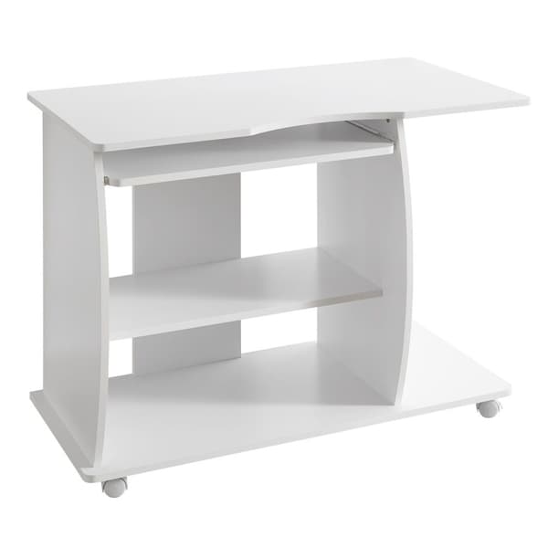 Rootz modernt datorbord med PC-hylla - Tidlös design - Förvaringsmöjligheter - Rundade 3D-hörn - 90 cm x 71 cm x 50 cm