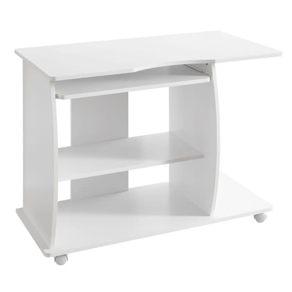 Rootz modernt datorbord med PC-hylla - Tidlös design - Förvaringsmöjligheter - Rundade 3D-hörn - 90 cm x 71 cm x 50 cm