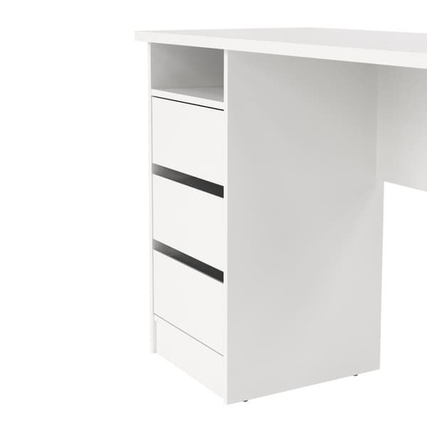 FunctionPlus skrivebord 3 skuffer hvid.