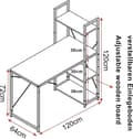 Miniatyrbild 3 av 4: Rootz multifunktionellt skrivbord - Kontorsskrivbord - Spelbord - Mångsidig design - Gott om förvaring - Robust konstruktion - 120 cm x 120 cm x 64 cm