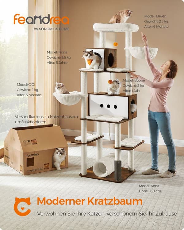 Scratching Post - Med 2 huler og 2 solstole - brune