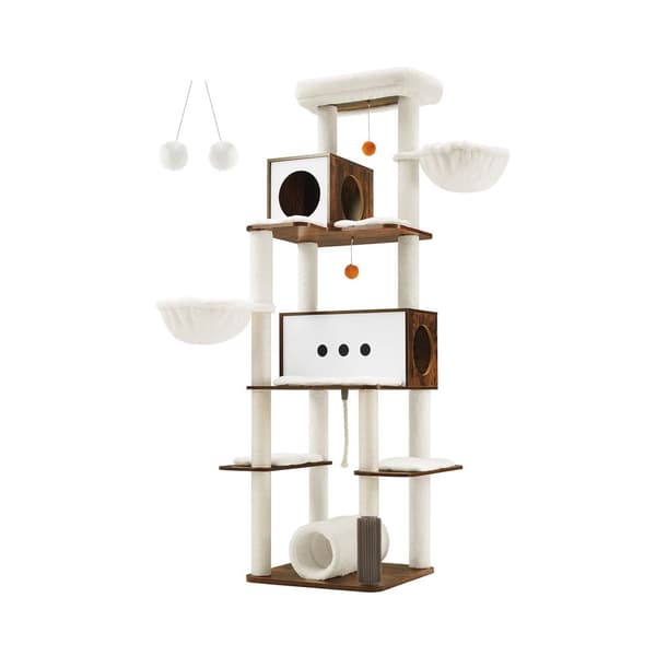 Scratching Post - Med 2 huler og 2 solstole - brune