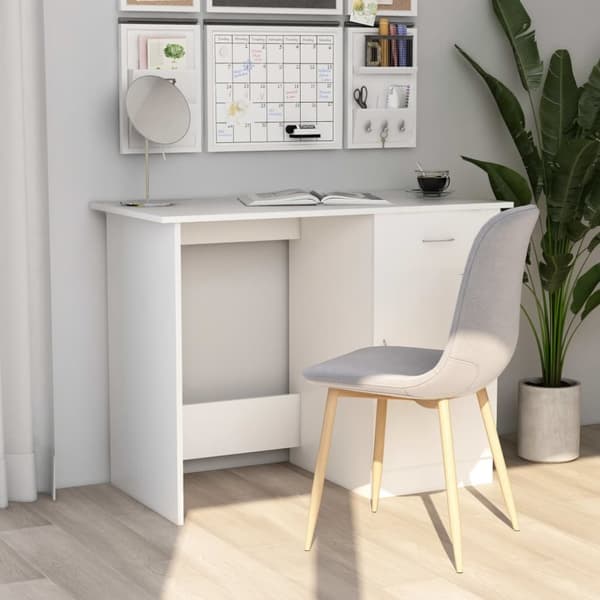 vidaXL Työpöytä valkoinen 100x50x76 cm tekninen puu -  Kirjoituspöydät