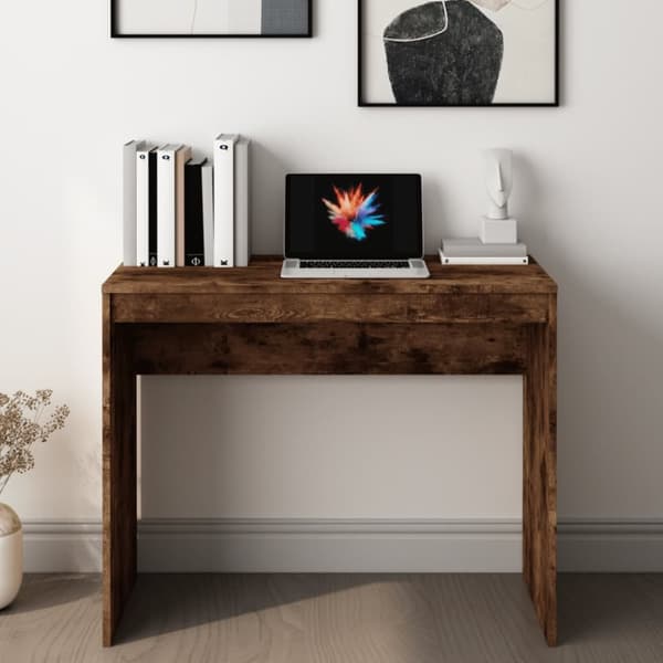 vidaXL Työpöytä savutammi 90x40x72 cm tekninen puu -  Kirjoituspöydät